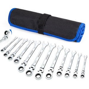 16-Piece SAE Flex Head Ratchet Wrench Set