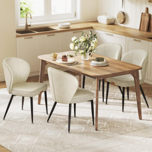 Set of 4 Mid Century Upholstered Dining Chairs