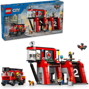 LEGO 843-Piece City Fire Station & Truck Building Set