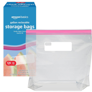 120-Count Amazon Basics Zipper Closure Storage Bags
