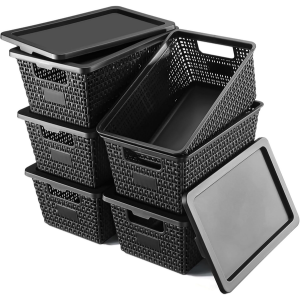 6-Pack Stackable Storage Bins w/Lids