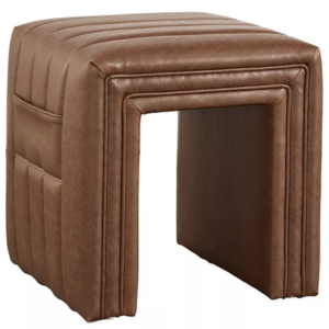 Madison Park Faux Leather Tufter Ottoman