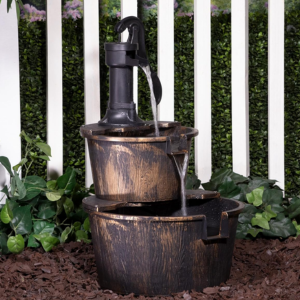 2-Tier Barrel Waterfall Fountain