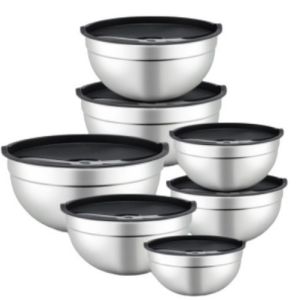 7-Piece Stainless Steel Mixing Bowls w/Lids