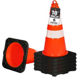 Pyle 6-Pack PVC Traffic Cones