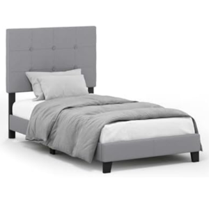 Tufted Upholstered Twin Platform Bed Frame