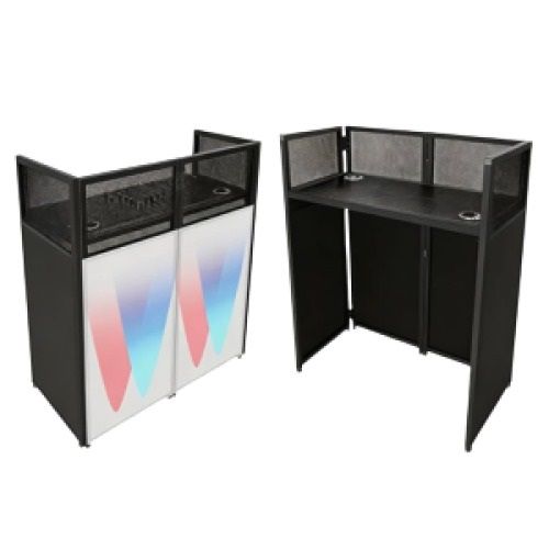 Foldable DJ Booth w/Table & Projection Scrim