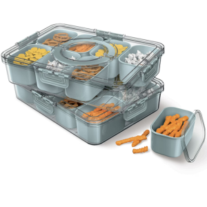 2-Pack 8-Compartment Snackle Box w/Lids