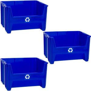 3-Pack Commercial 12Gl Stackable Recycling Bins