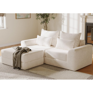 L-Shaped Modular Loveseat w/Ottoman