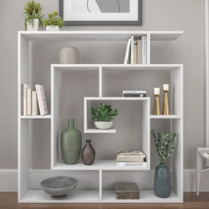 Engineered Wood Geometric Bookcase