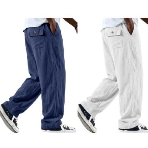 2-Pack Men's Lightweight Cotton-Linen Pants