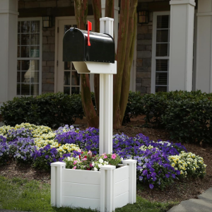 Vinyl Mailbox Post w/Planter