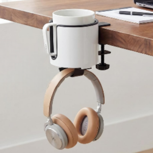 Desk Mount Cup Holder & Headphone Hanger
