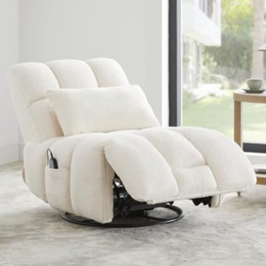 Oversized Swivel Power Recliner Chair w/Lumbar Support