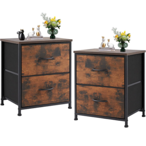 Set of 2 Nightstands w/Storage
