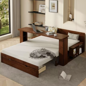 Harper & Bright Full Convertible Platform Bed w/Storage & Desk