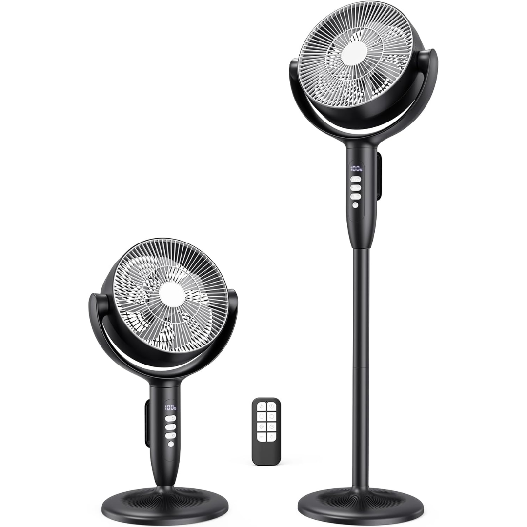 Cordless 8-Speed Rechargeable Pedestal Fan