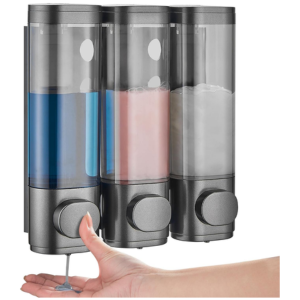 3-Chamber Soap, Shampoo & Conditioner Dispenser