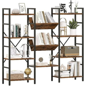 Triple Wide 4-Tier Bookshelf