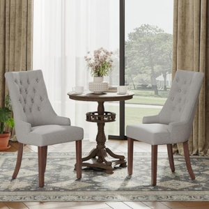 Set of 2 Wingback Upholstered Dining Chairs