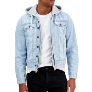 Sun + Stone Men's Trucker Hooded Denim Jacket