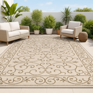 Vintage Filigree 10' Outdoor tArea Rug