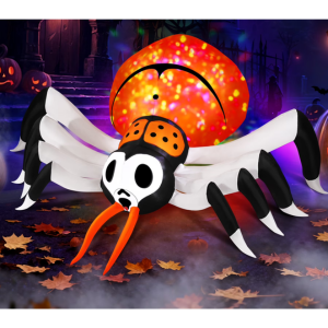 Halloween 12' Inflatable Spider w/Rotating LED Lights