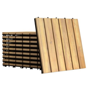 10-Pack Interlocking Acacia Wood Deck Tiles