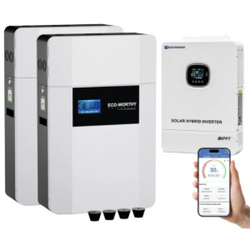 Eco-Worthy 2x 48V 100Ah Wall-Mount Lithium Battery + 10KW Off-Grid Inverter