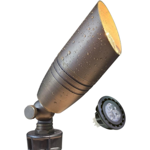 Malory Brass Landscape Spotlight w/Bulb