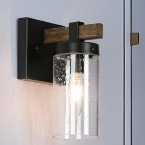 Faux Wood Wall Sconce Light
