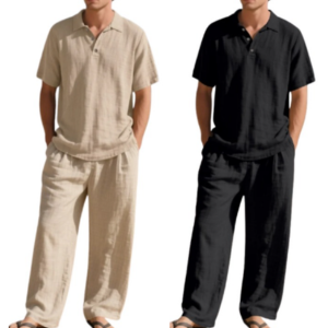 Men's 2-Piece Cotton Linen Shirt & Pants