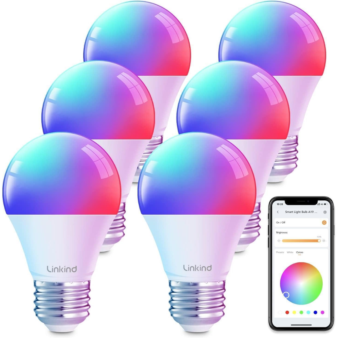 Linkind 6-Pack Dimmable Smart Light Bulbs
