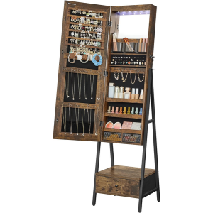 Lockable Jewelry Armoire w/Mirror