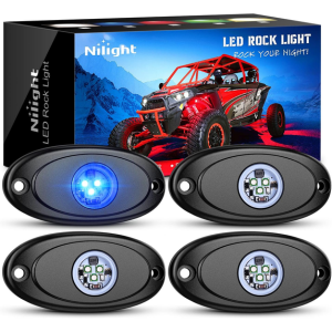 Nilight 4-Piece Blue LED Rock Light Pods