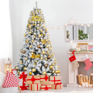 Costway 7.5' Snow Flocked Christmas Tree