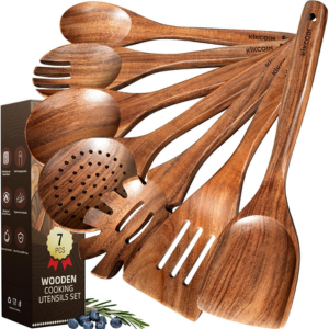 7-Piece Teak Wood Cooking Utensil Set