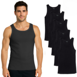 5-Pack Men's Ribbed Classic Cotton Tank Tops