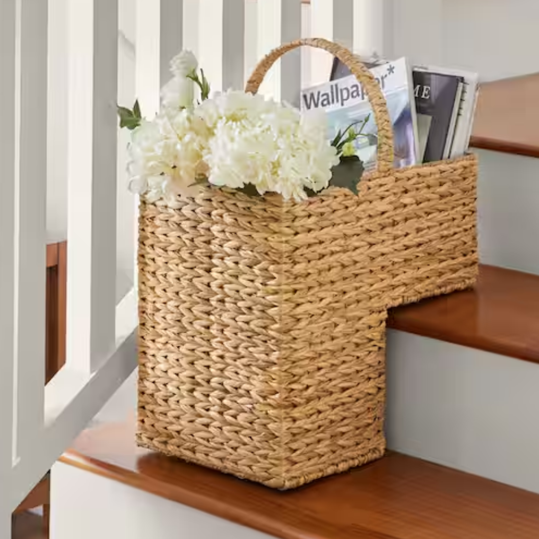 Home Decorators Woven Bulrush Stair Basket