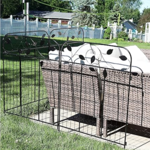 Sunnydaze 4-Piece 10' Metal Garden Fence Panels