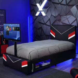 X Rocker Twin Gaming Bed Frame w/TV Mount & Storage