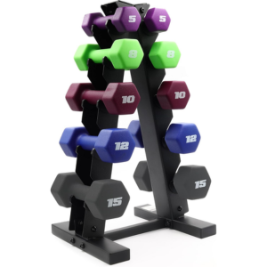 Cap Barbell 100 lb Neoprene Dumbbell Set w/Rack