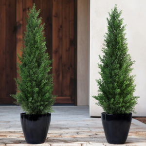 2-Pack 3' Artificial Cedar Topiary Trees