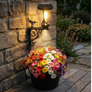 Solar Lamp Post Light & Planter
