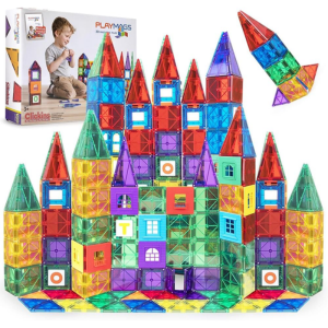 100-Piece Playmags 3D Magnetic Tiles Building Blocks Set