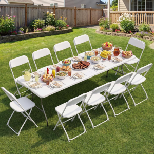 Sweetcrispy 8' Folding Picnic Table Set