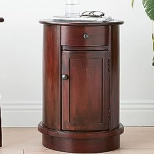 Wood Vintage Round End Table