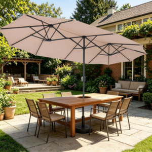 Double-Sided 13' Patio Umbrella w/Base