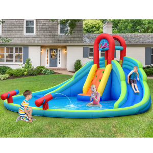 Costway Inflatable Dual Water Slide Bounce House w/Splash Pool